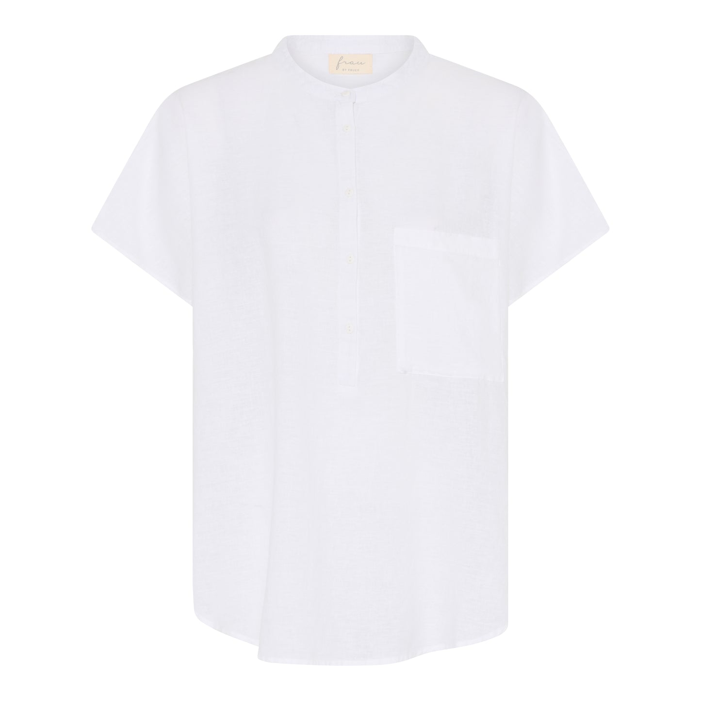 Colombo ss hør top - Bright White - FRAU