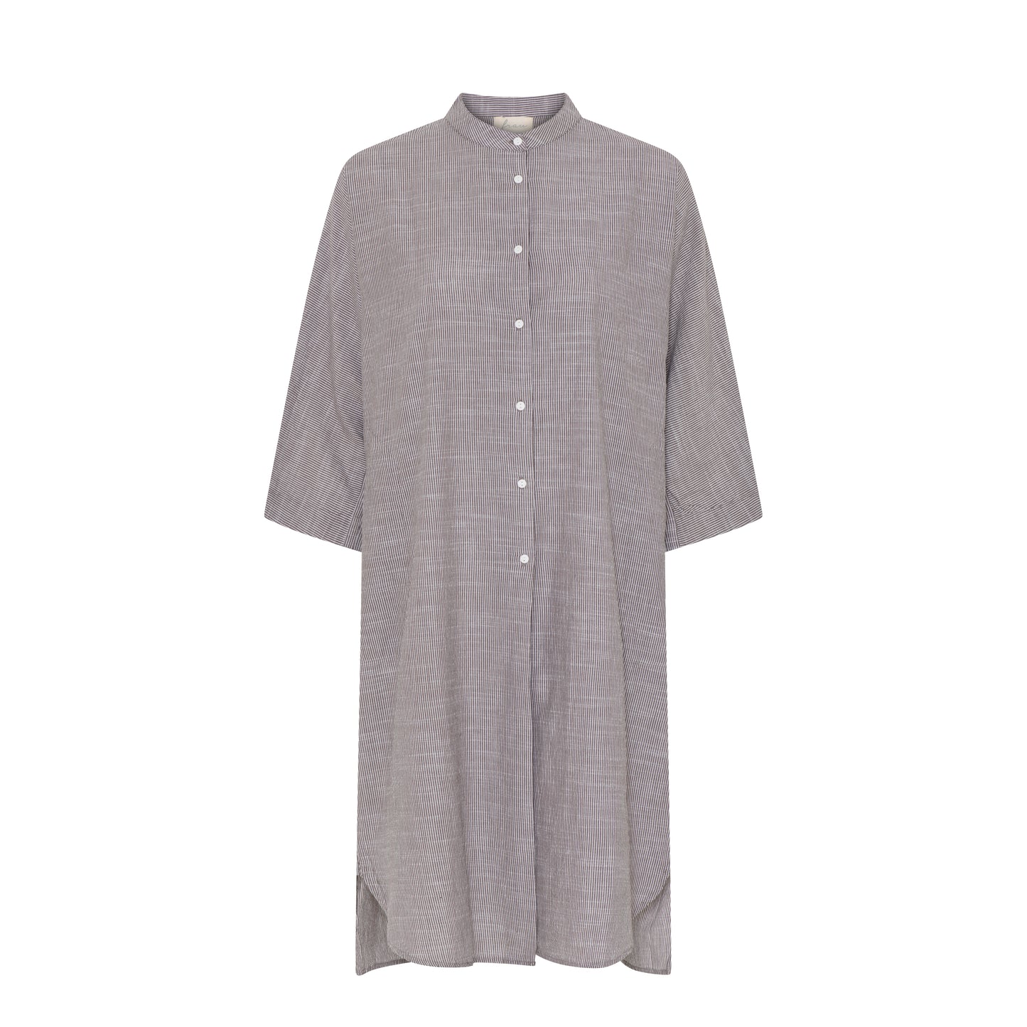 Seoul lang kjole skjorte - Coffee Quartz stripe - FRAU