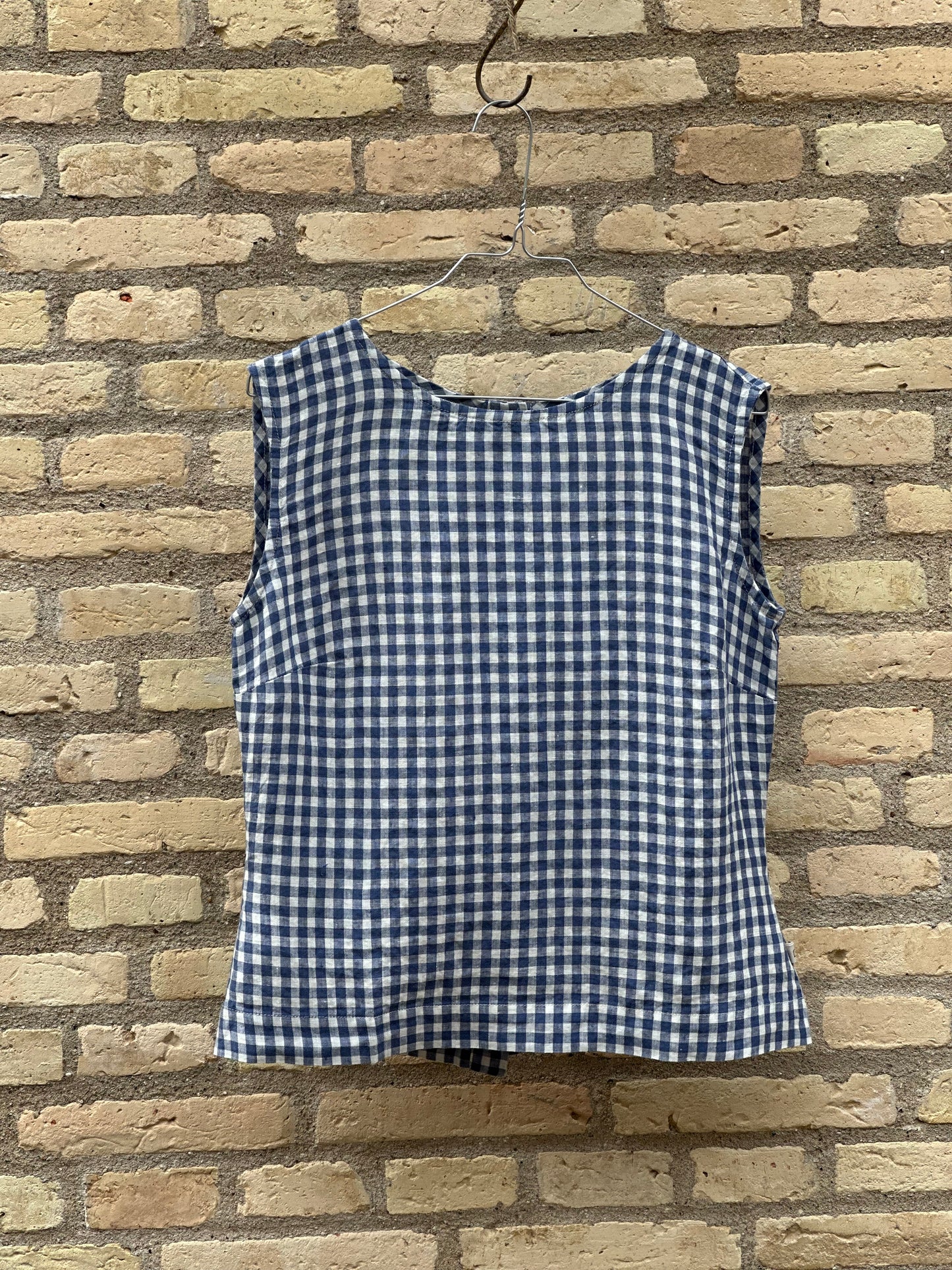 Anja hør bluse, Blå tern - Linen by Krebs