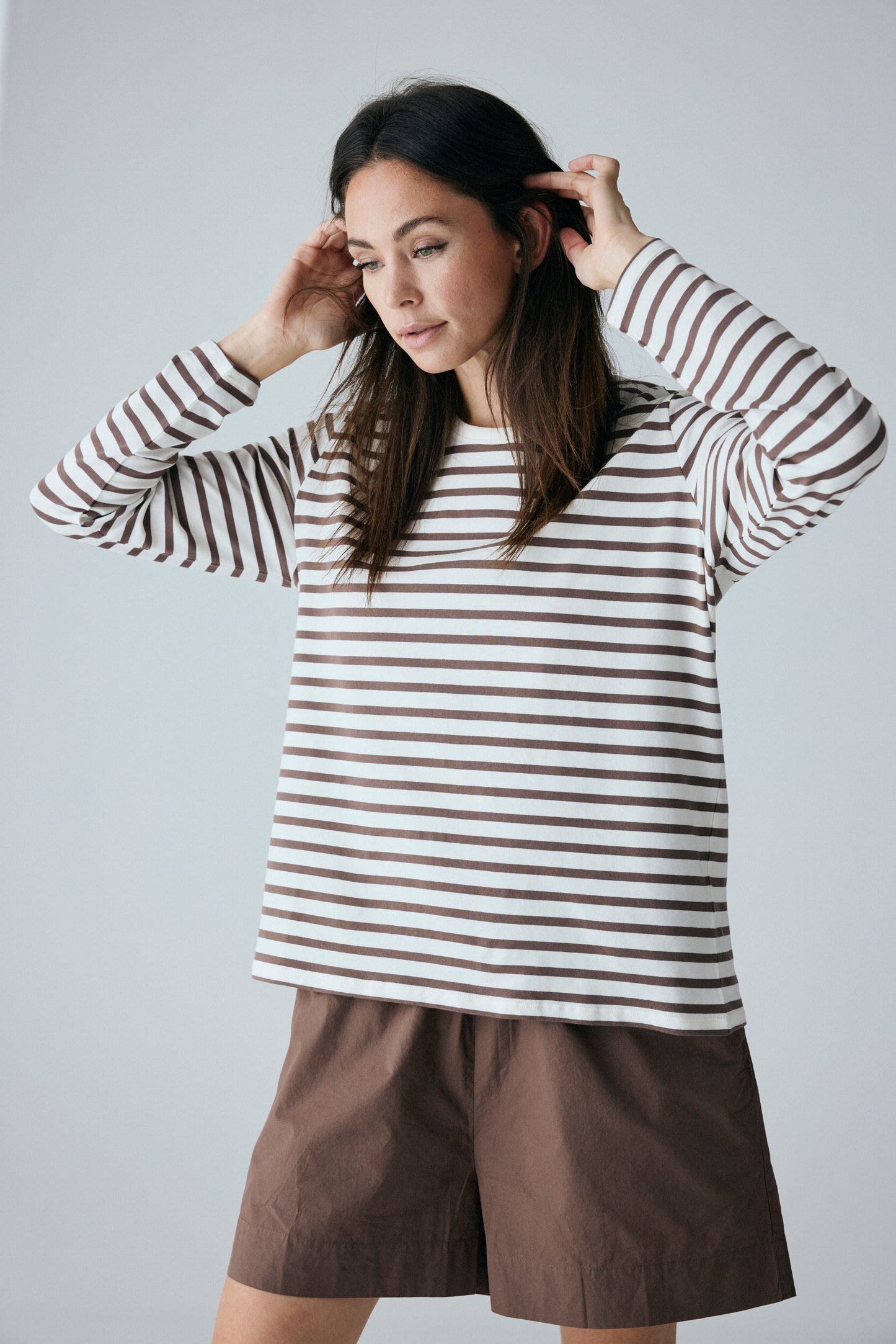Panama Cotten loose top, Coffee Quartz - FRAU