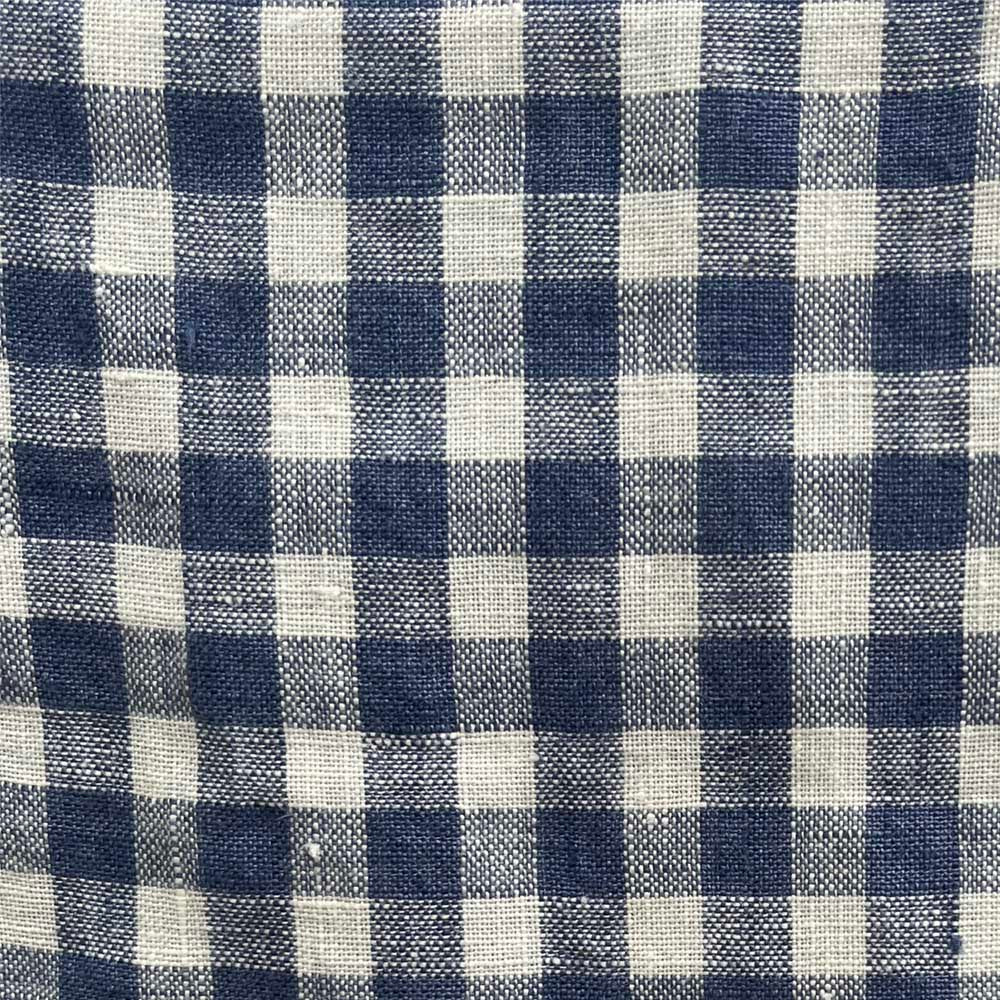Tørklæde Hør, Ternet blå/hvid - Linen By Krebs