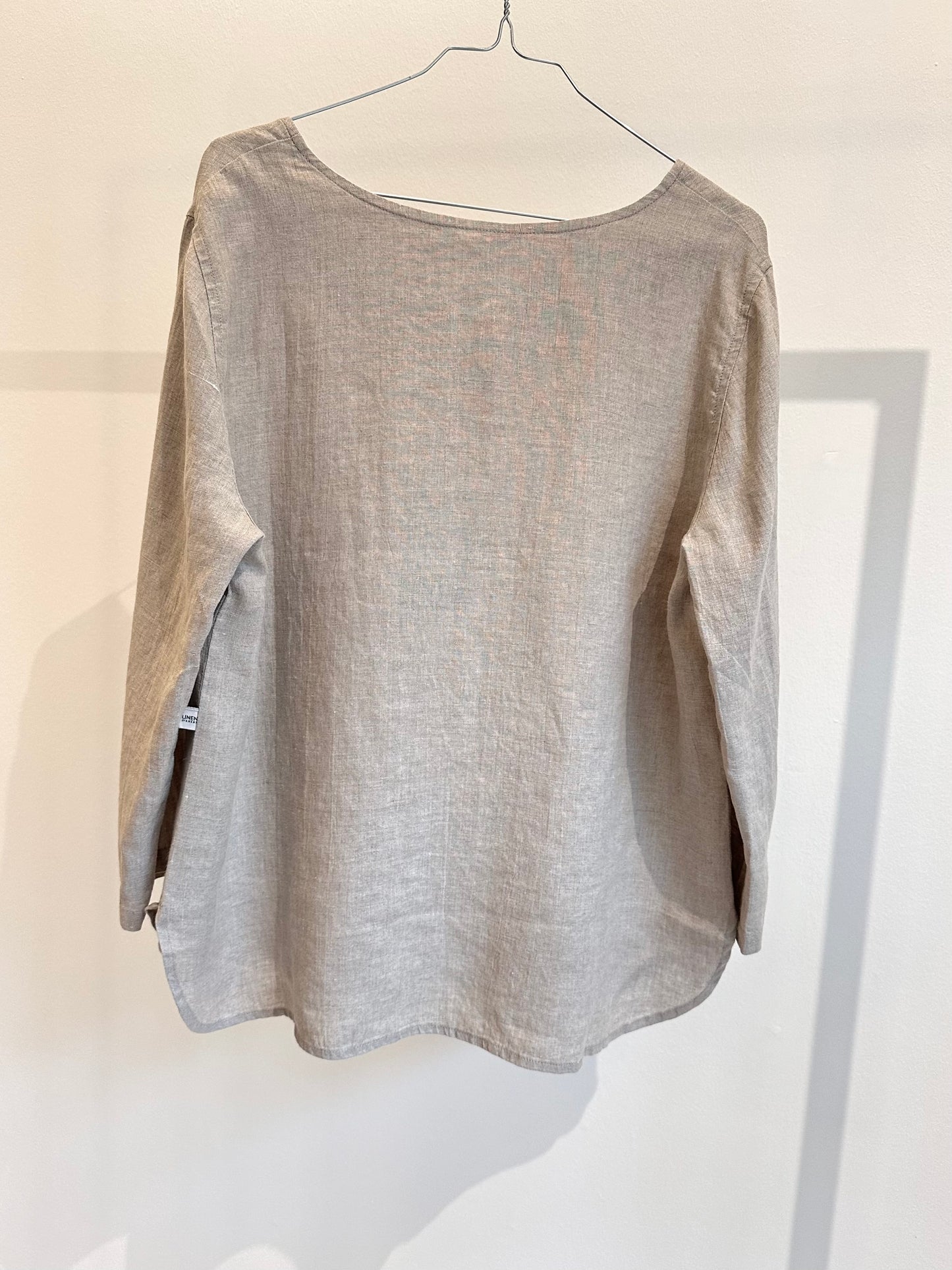 Emma Hør bluse, 3/4 ærmer, Nature - Linen by Krebs