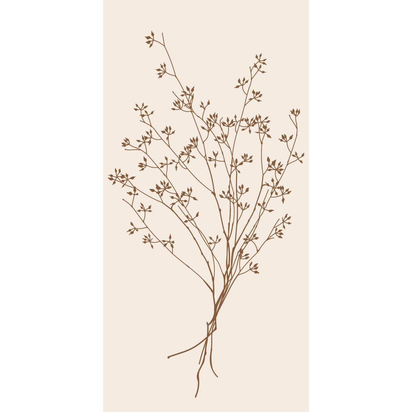 Servietter med brun blomstersilhuet