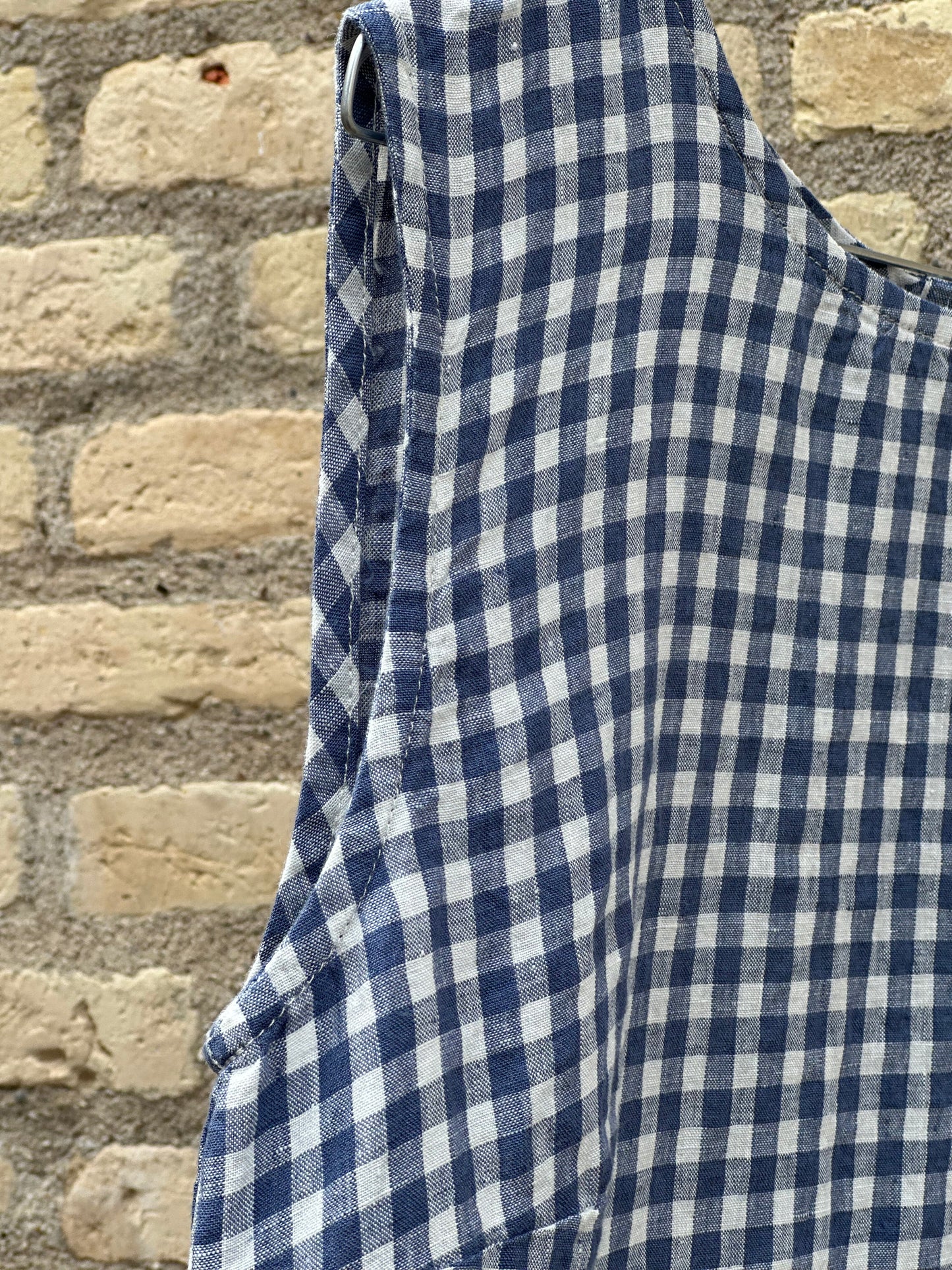 Anja hør bluse, Blå tern - Linen by Krebs