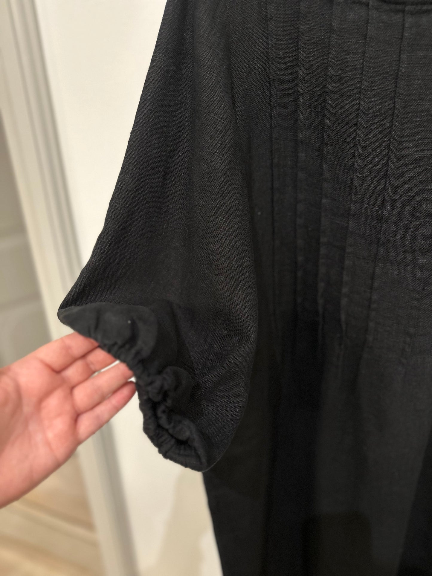 Aase kjole, Kraftig hør Sort - Linen by Krebs