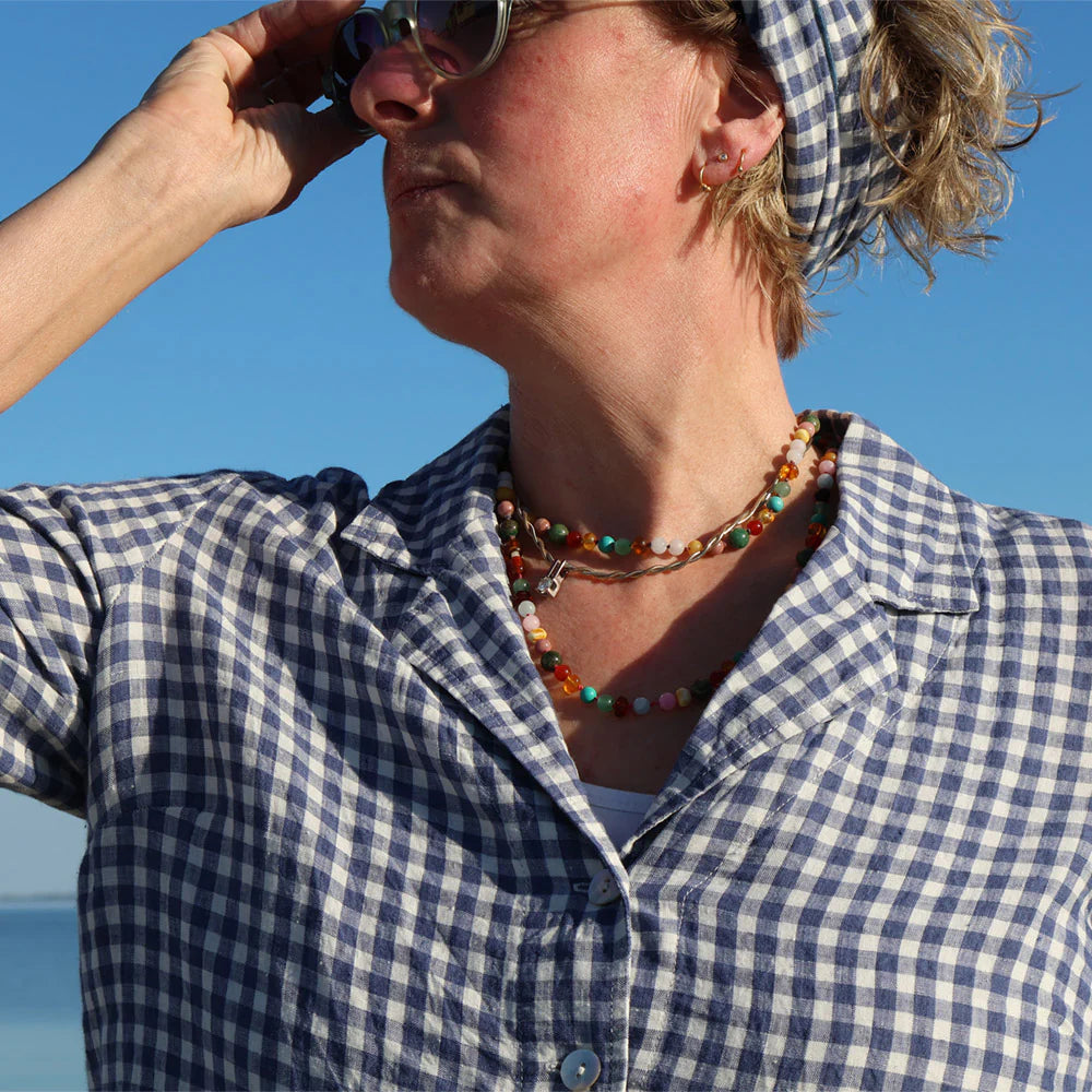 Erika Skjorte-Jakke, Blå Tern - Linen By Krebs