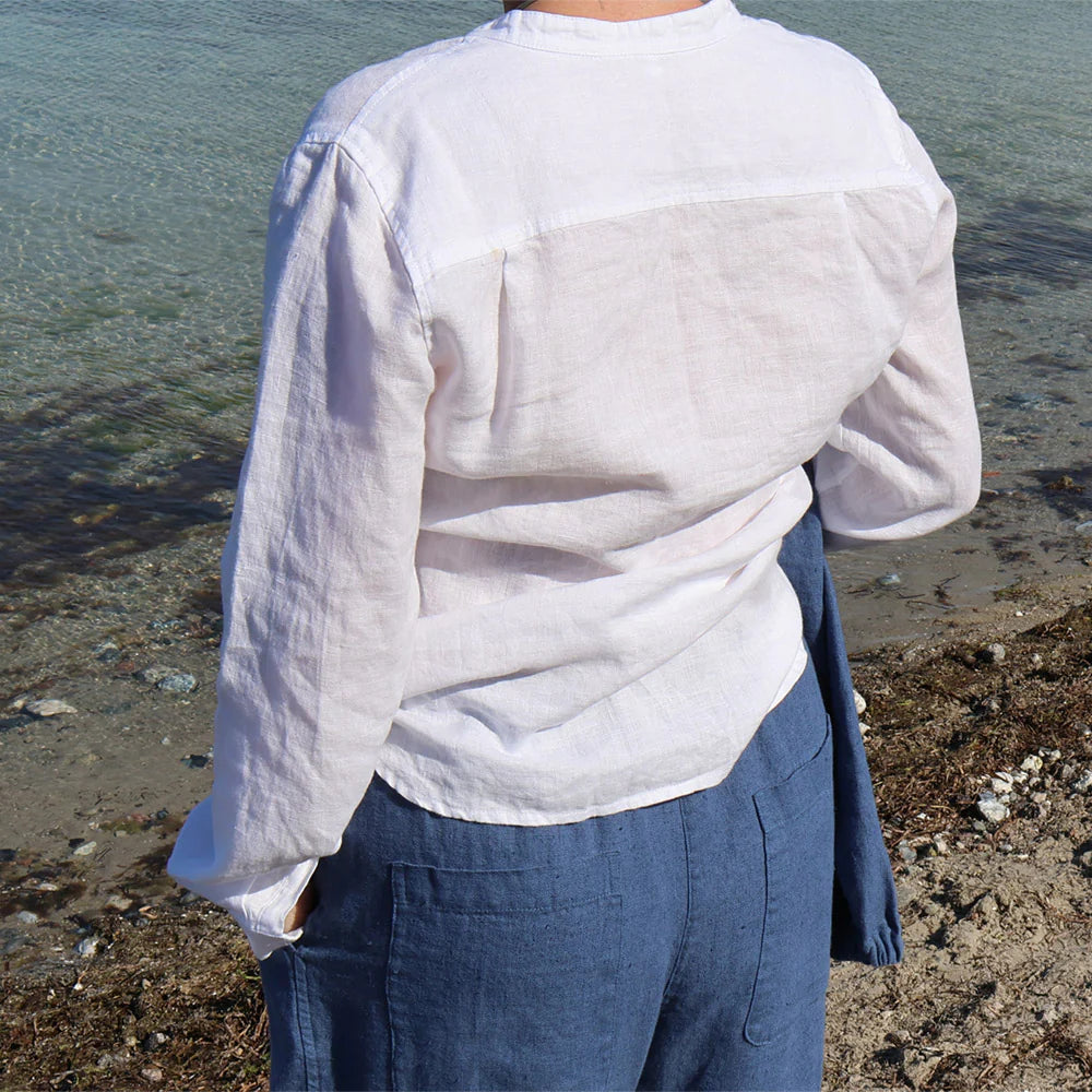 Molly bondeskjorte, Hvid - Linen by Krebs