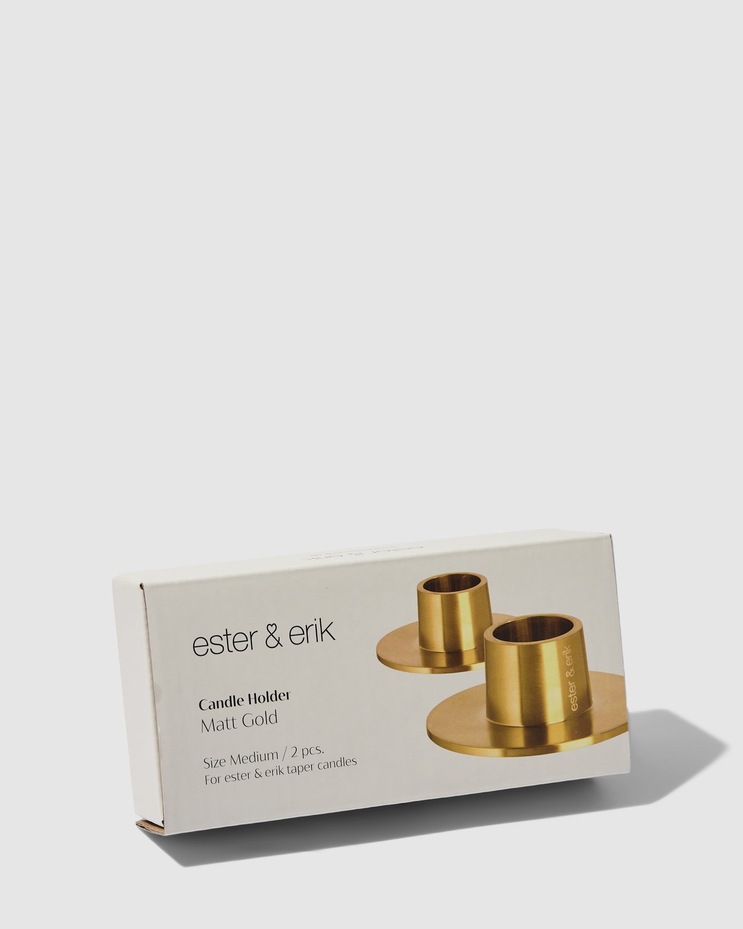 Lysestage 2stk, Børstet Guld - Ester&Erik