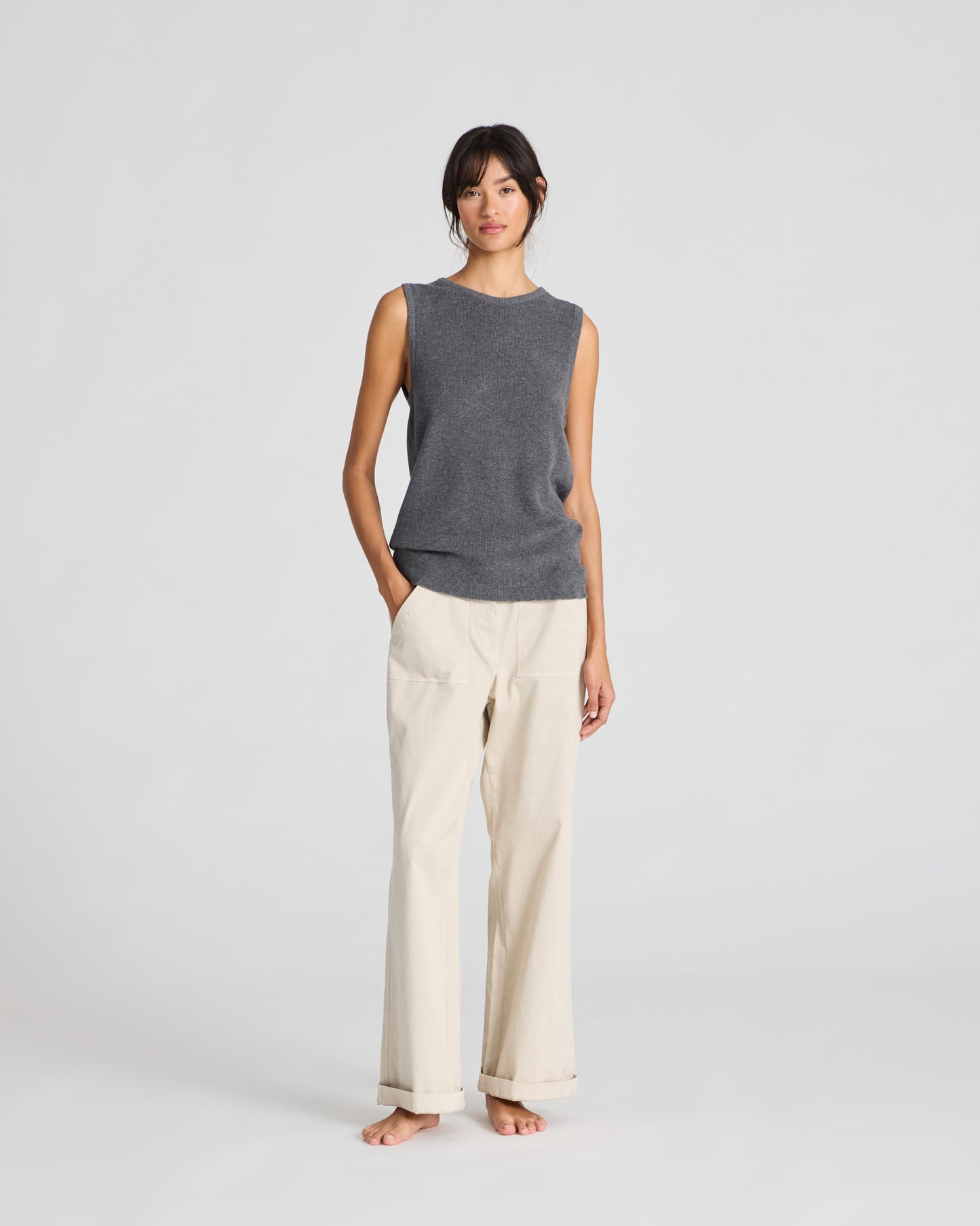 Sofie knit tank, Dark Grey - Gai+Lisva