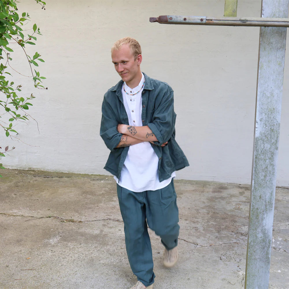 Work Jacket Unisex, Balsam Grøn - Linen By Krebs