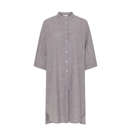 Seoul lang kjole skjorte - Coffee Quartz stripe - FRAU