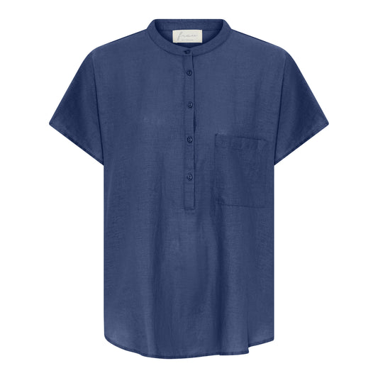 Colombo ss hør top, Deep cobolt - FRAU