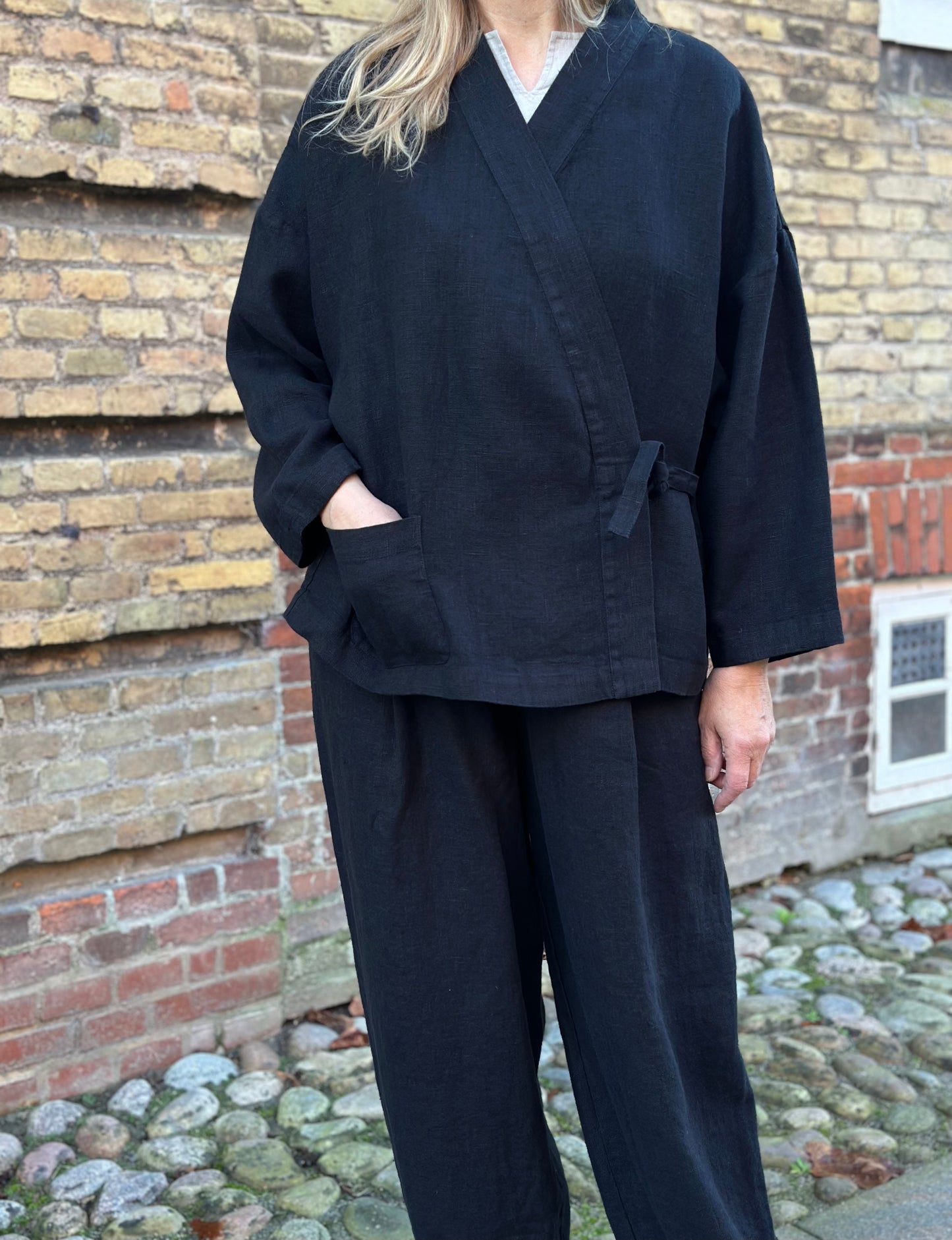 NO kimono, Sort - Linen by krebs