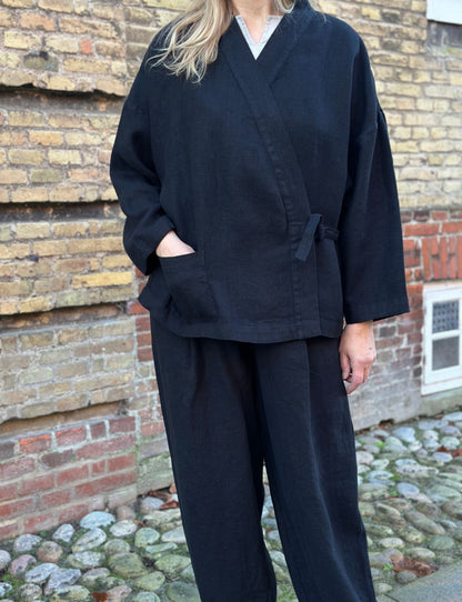NO kimono, Sort - Linen by krebs