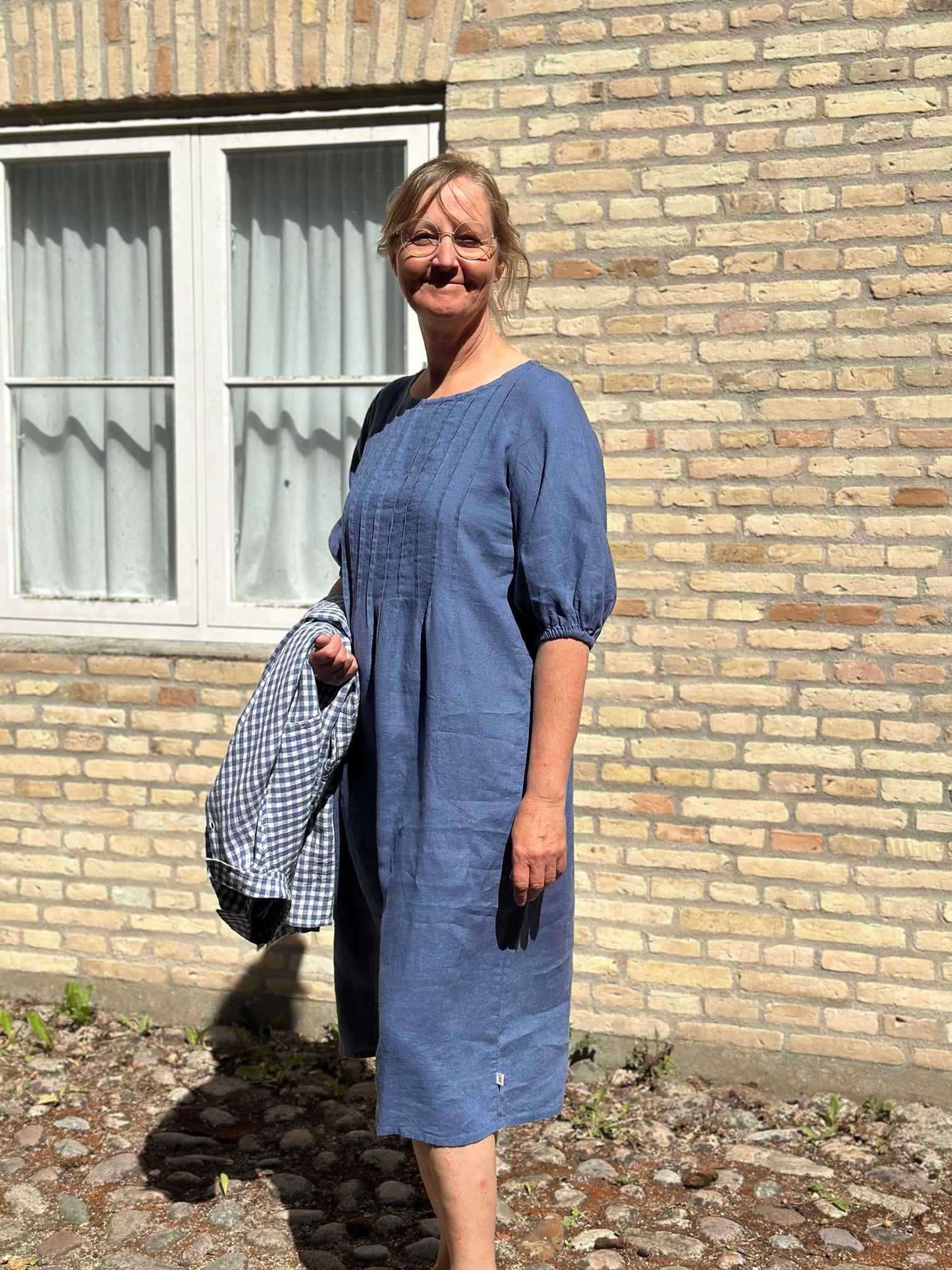 Aase kjole, Midnats blå - Linen by Krebs