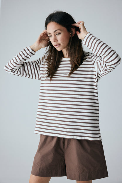 Panama Cotten loose top, Coffee Quartz - FRAU