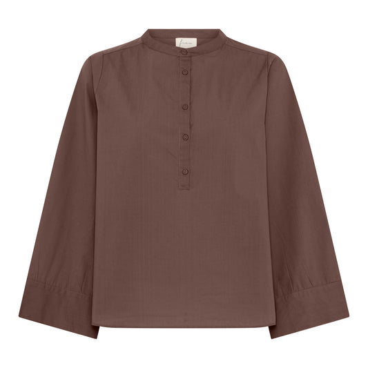 Madrid wide sleeve shirt, Coffee Quartz - FRAU