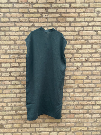 Fanny kjole, Balsam grøn - Linen by Krebs