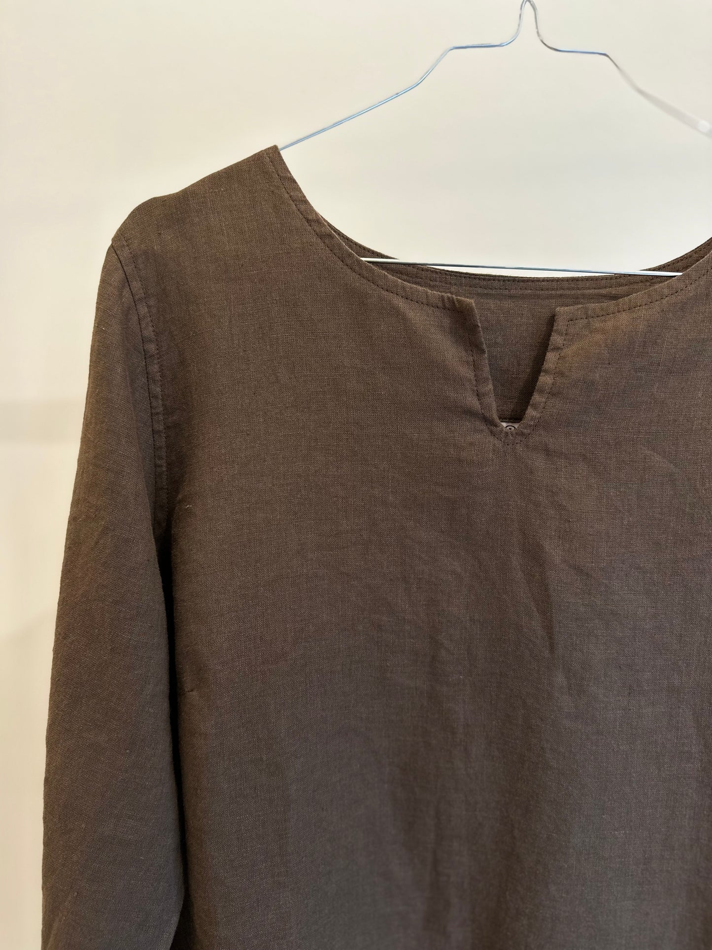 Kamma Tunika, 3/4 Ærme, Brown - Linen By Krebs