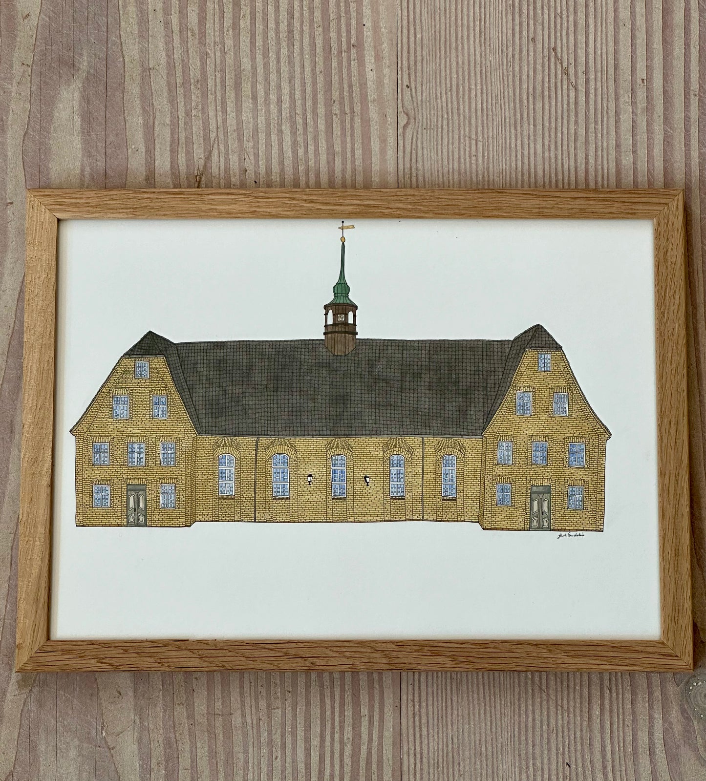 Tegning af Brødremenighedens kirke - A4