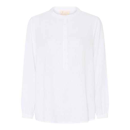 Madrid hør skjorte, Bright White - FRAU