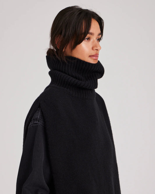 Michelle stor Lambswool halsedisse, Black - Gai+Lisva