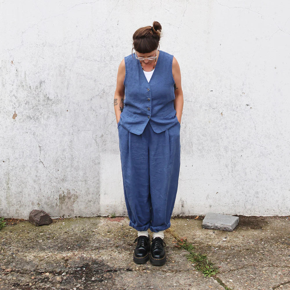 Ville vest, Midnatsblå - Linen by Krebs