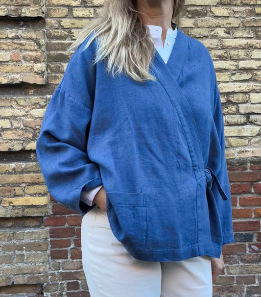 NO Kimono, Midnatsblå - Linen by Krebs