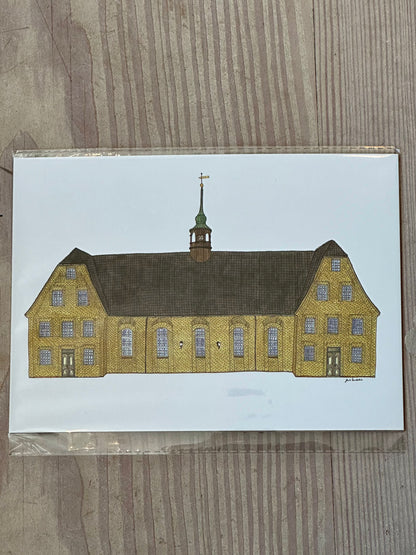 Tegning af Brødremenighedens kirke - A5