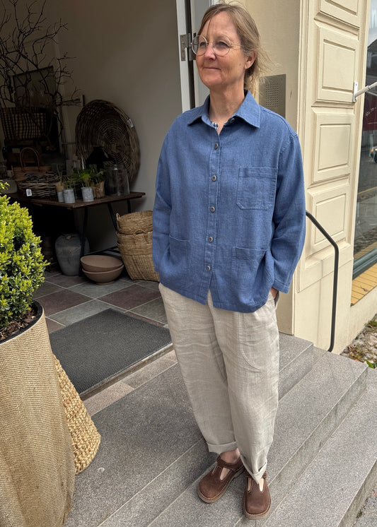 Work Jacket, Midnatsblå - Linen by Krebs