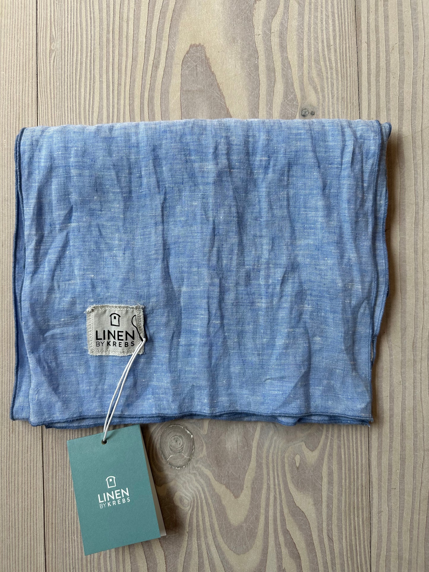 Tørklæde Hør, Lightblue Melange - Linen by Krebs