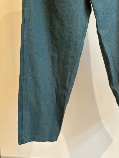 Marie Bukser i kraftig hør, Balsam Grøn - Linen By Krebs