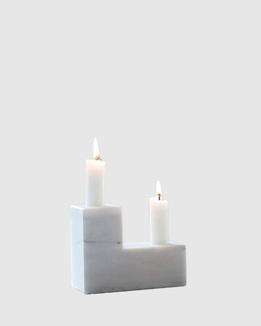 Living Objects nr. 5 - Hvid sten lysestage/vase FÓLK Reykjavik