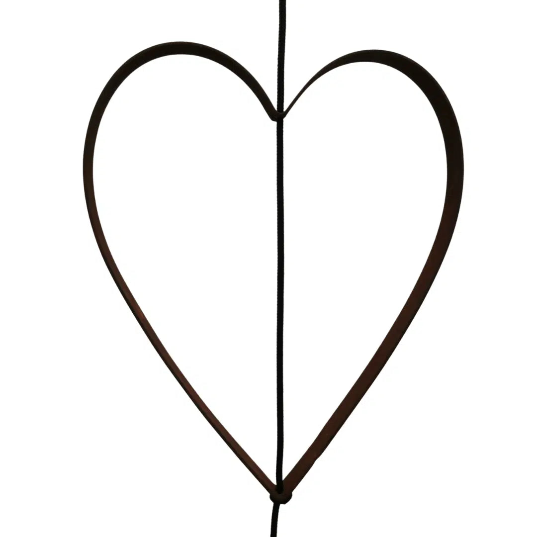 SNOREN Jern Hjerte outline black, large - NordicByHand