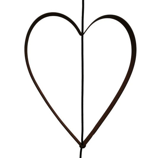 SNOREN Jern Hjerte outline black, large - NordicByHand