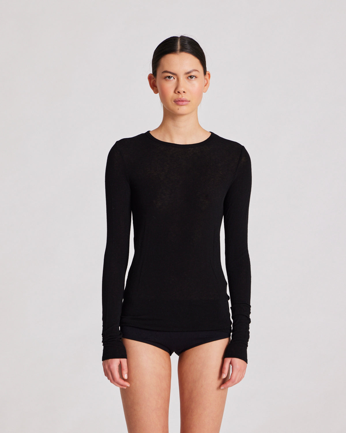 Thyra Sort Uld Bluse - Gai+Lisva