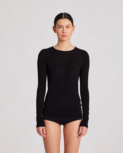 Thyra Sort Uld Bluse - Gai+Lisva