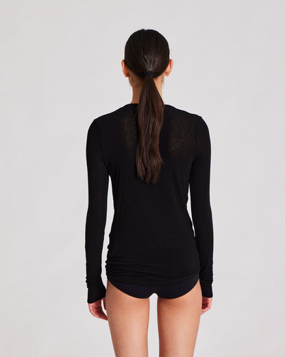 Thyra Sort Uld Bluse - Gai+Lisva